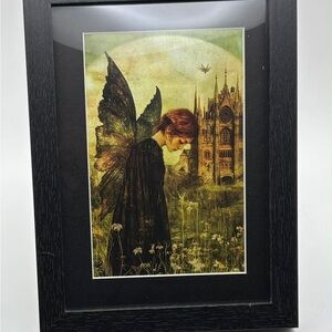 🖤 Gothic Fairy Fantasy Art Print – 5x7 Framed 🦋🌙